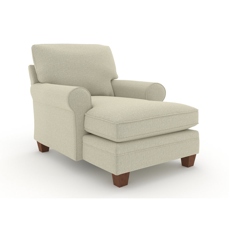 Mignone Capriccio Round Arms Chaise Lounge, Tusk Beige Performance, Espresso