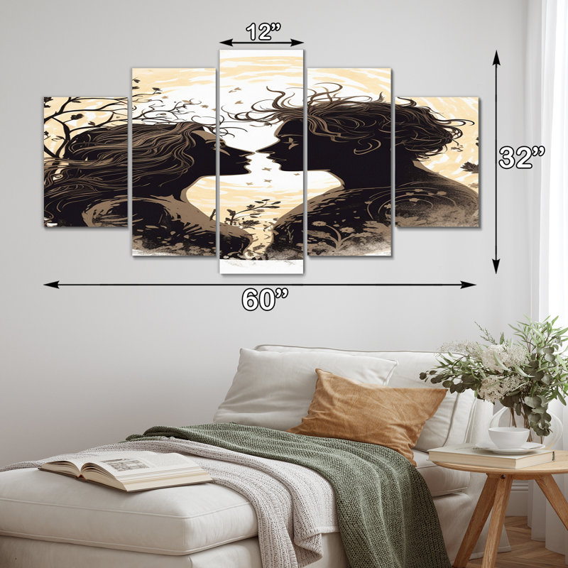 Westmalle - Couple, reproduction d'art sur toile - 5 panneaux