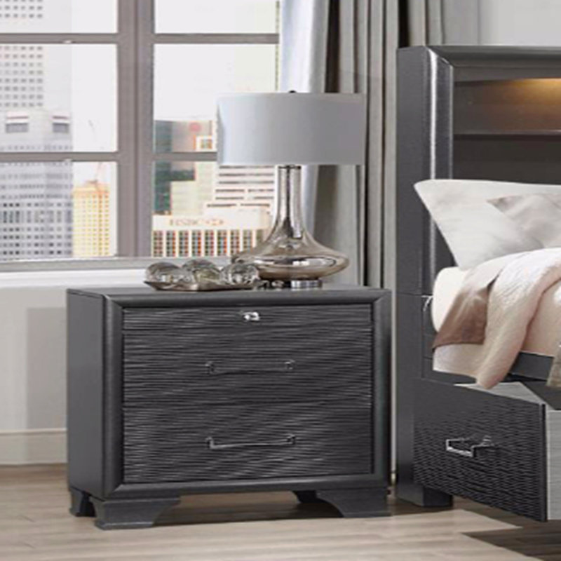 Table de chevet grise, Gris