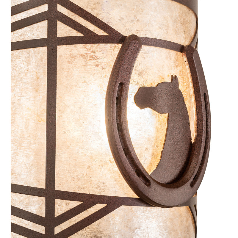 Applique murale 1 lumière Horseshoe, Rouille, Mica argent