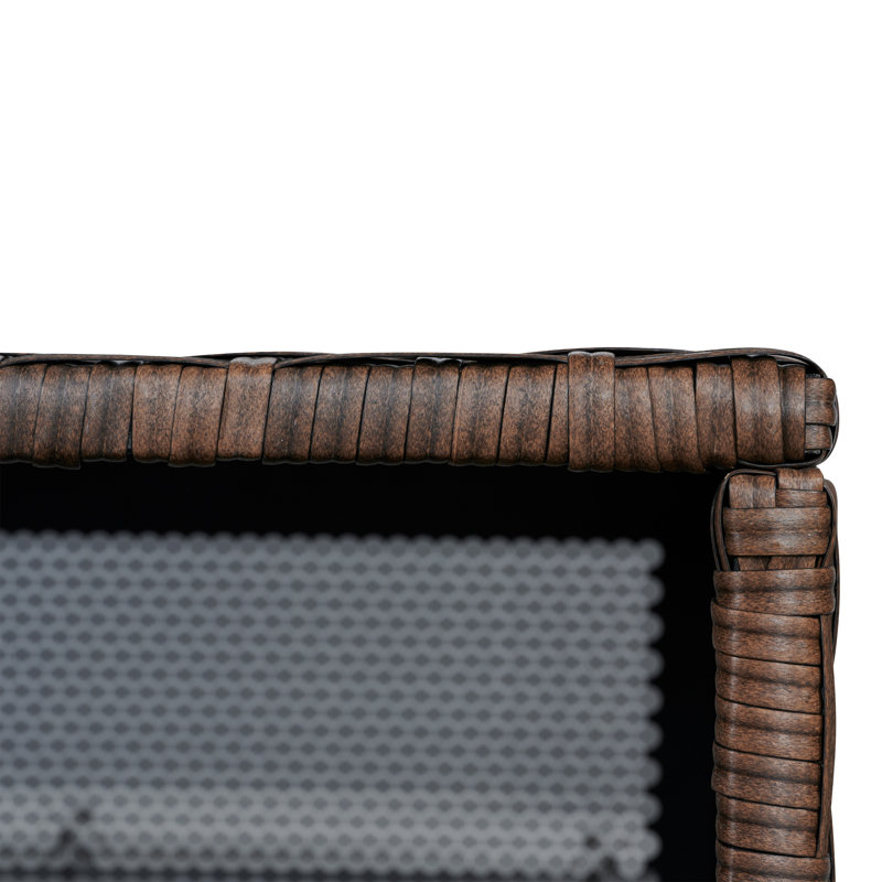 Brown Wicker and Steel Lockable Deck Storage Box