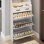 Armoire à chaussures blanche avec 3 portes et 2 tiroirs avec support, grand espace de rangement