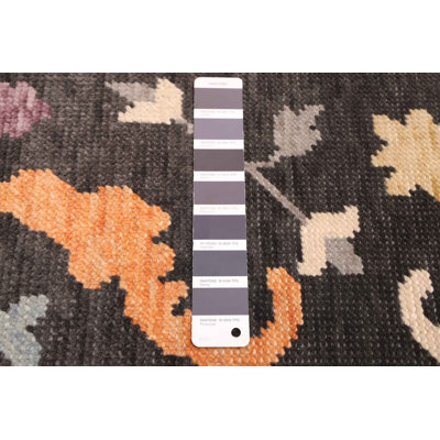 Modern Oushak Charcoal Rug 8'0" x 9'11"