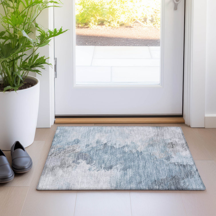 Machine Washable Indoor/Outdoor Cinead ACN1675 Sky Rug