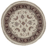 High-Quality Hand-Knotted Ivory And Wine Area Rug