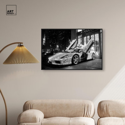 Glistening Tiger and Car Canvas par Art Remedy