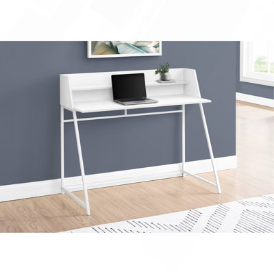 Bureau d'ordinateur, bureau personnel, ordinateur portable, tablettes de rangement, L 48 po, travail, stratifié, métal, contemporain