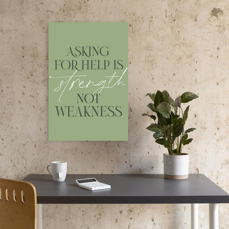 Motivational Strength Quote Abstract Contemporary Wall Art Print 1 Piece Wrapped Canvas Wall Art, 45.72cm H x 30.48cm W