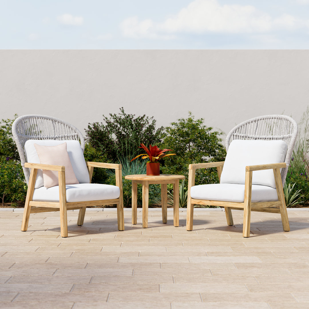 Florentia 3 Piece Seating Group with Cushions Joss & Main