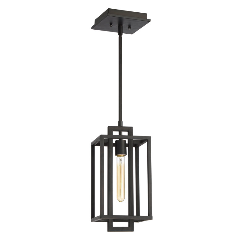Luminaire suspendu rectangulaire à 1 lumière Mcnemar, Bronze vieilli brossé