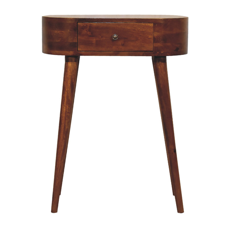 Evonnia 60cm W Solid Wood Bedside Table, Brown