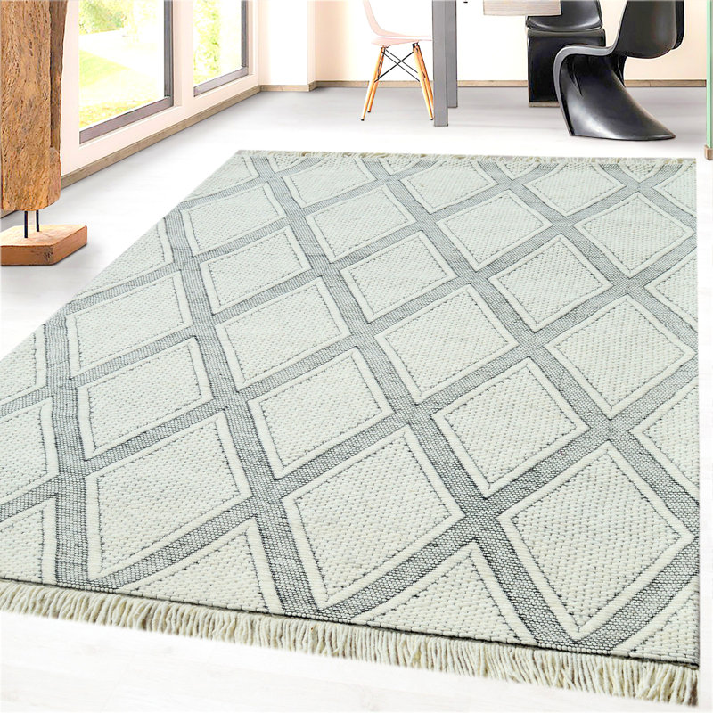 Mckoy 8X10 2121-190 Ivoire / Gris anthracite, Rectangle 9 pi x 12 pi