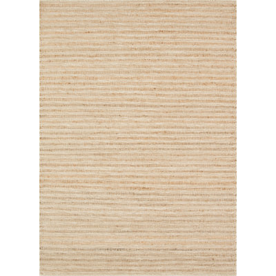 Tapis beige tissé à plat en jute / sisal / laine Ginnie