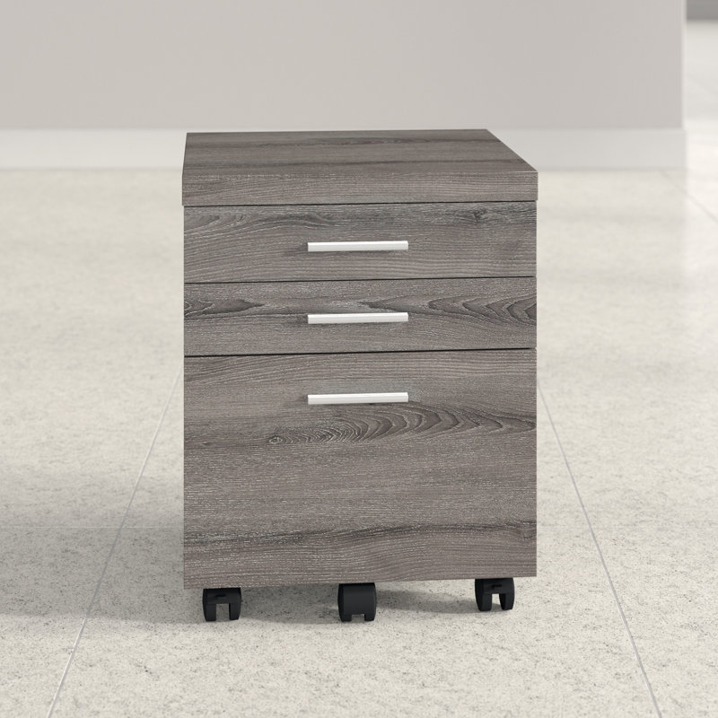 18.25'' Wide 3 -Drawer Mobile File Cabinet, Dark Taupe