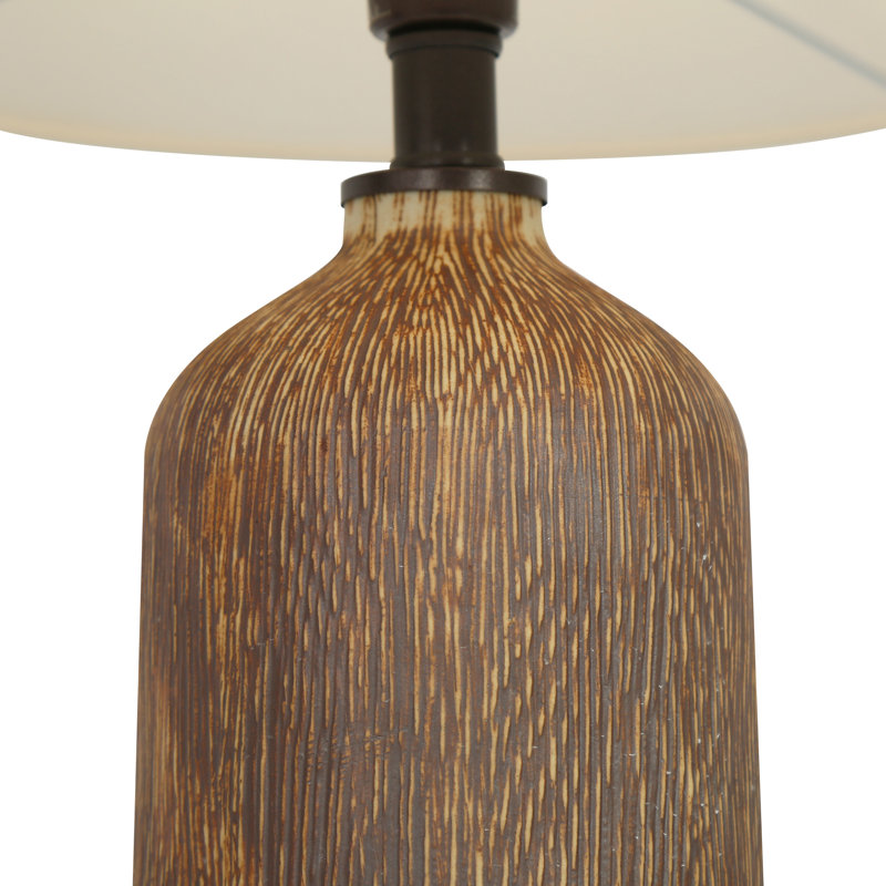 1-Light Ceramic Table Lamp with Linen Shade