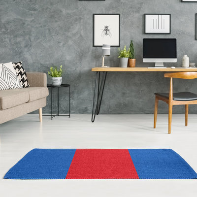 Tapis bleu/rouge