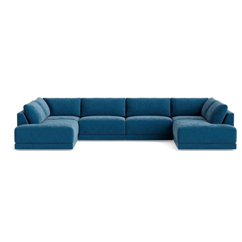 Eva Sectional, Performance Velvet - Denim