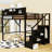 Metal Loft Bed with Stairs and Wardrobe-1835746985