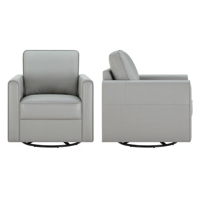 Weston Genuine Leather Swivel Accent Chair(Set Of 2)