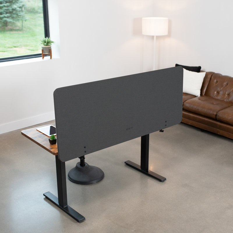 Dark Gray 60" x 24" Acoustic Desktop Privacy Panel