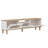 Elegant TV Stand with Wall-Mount Option, 59.1 x 16.9 x 11.8 inches | Sapphire Oak & White | 100% Melamine Coated Particle Board, Thickness: 0.7 inches | Features Multiple Shelves for Storage & Organization