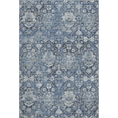 Premium Machine Washable Alliah AMF94 Blue Rug