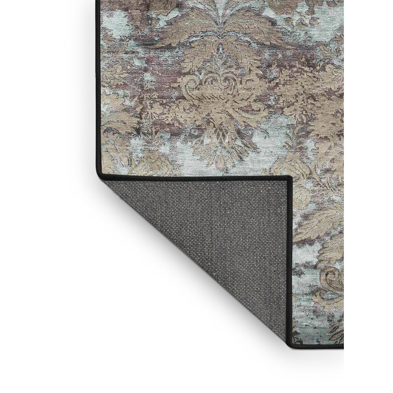 Tapis noir/bleu zone contemporaine, Rectangle 2 pi x 4 pi