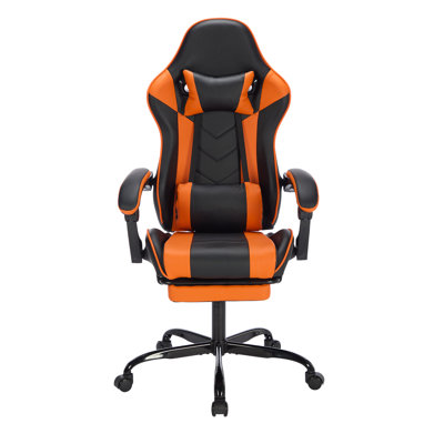 Westley PU Leather Gaming Chair with Adjustable Recline, Headrest & Footrest by Inbox Zero