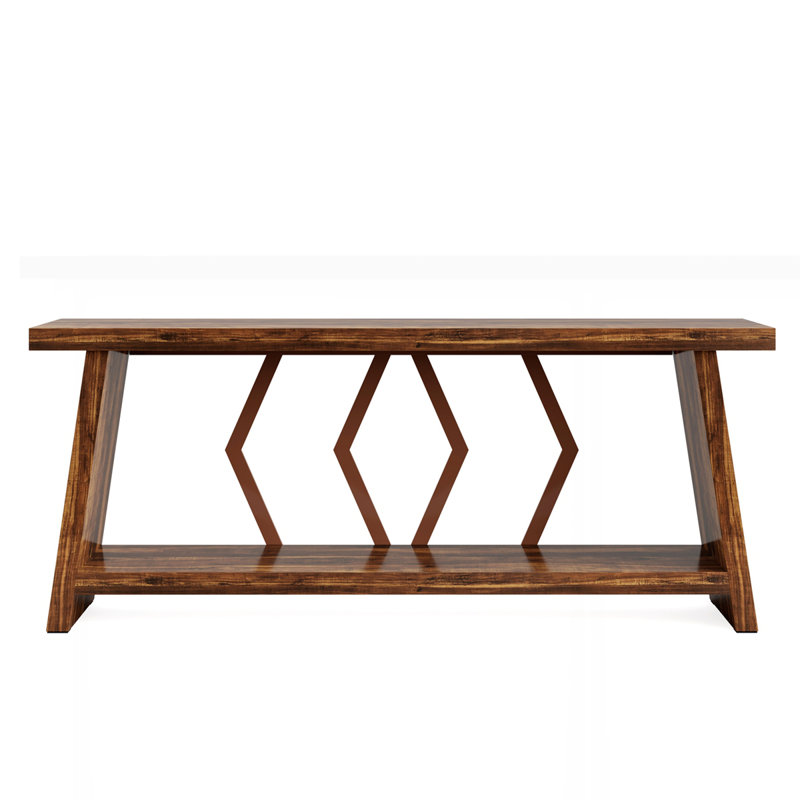 70.9" Extra Long Farmhouse Console Table, Brown