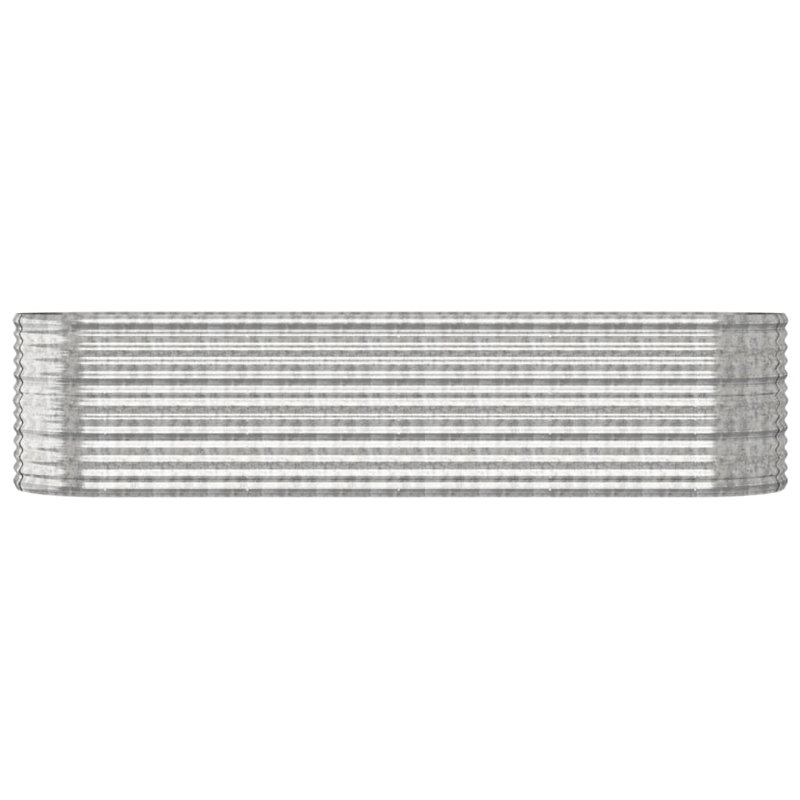 Garden Raised Bed Powder-coated Steel, Silver, 26.77" H x 116.54" W x 31.50" D