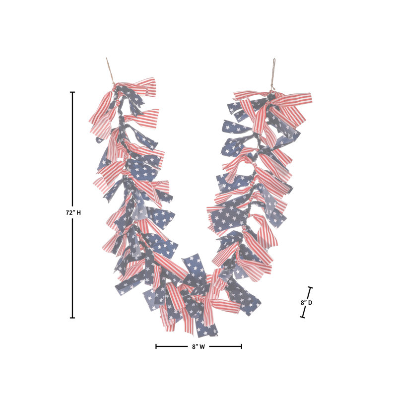 72" Waterproof Americana Rope Garland