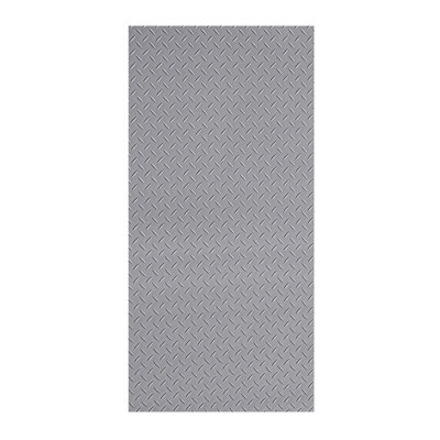 Garage Floor Roll, 7.5 x 17 ft Garage Flooring Mat, 2.2 mm Thickened PVC Diamond Plate Floor Protector Mat with Double-sided Tape, Non-Slip, Easy to Clean for Warehouse, Gyms,Silver Gray