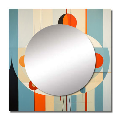 Lerenzo - Midcentury Square Living Room Wall Mirror Art