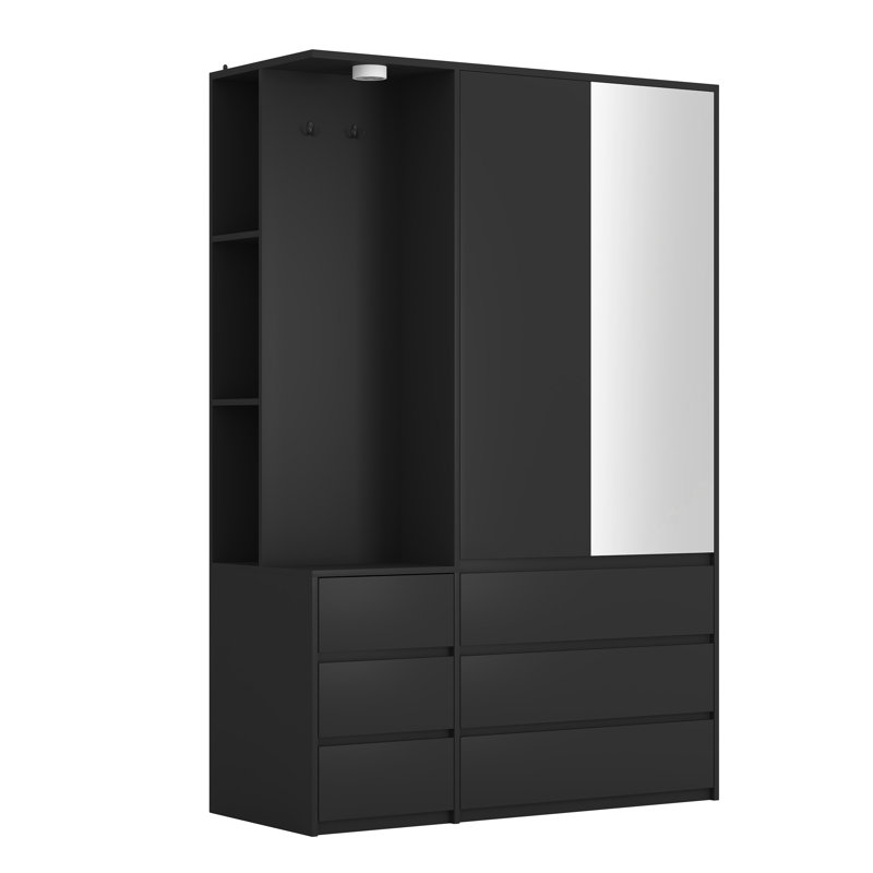 Armoire-penderie moderne Crescent avec tiroirs et panneau de particules robuste