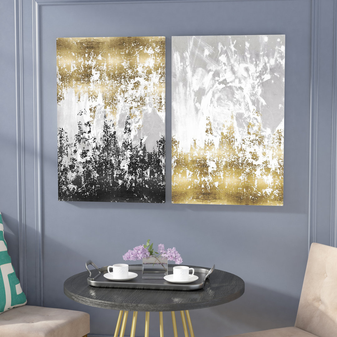 Precious Metals - 2 Piece Wrapped Canvas Painting Print Set