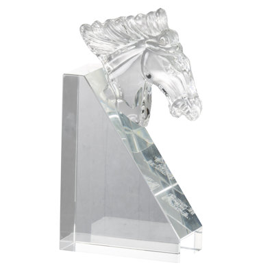 Serre-livres tête de cheval en verre