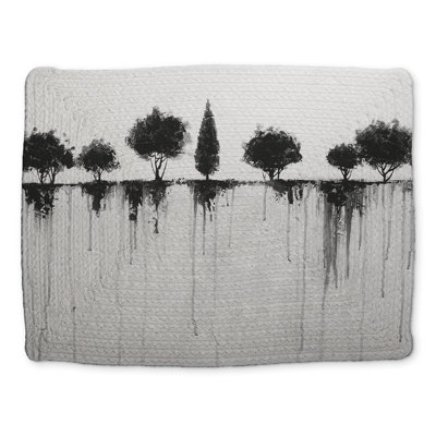 Abstraits arbres noirs | Napperon White Trees