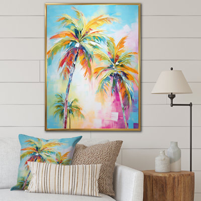 Kuerten Popart Palm Trees III - Palmiers et palmiers, reproduction d'art encadrée