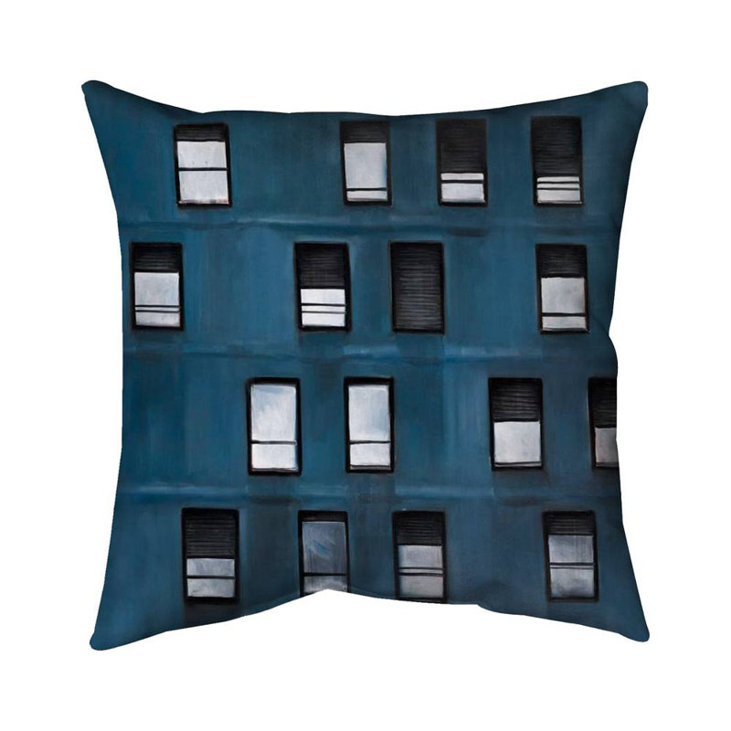 Urban building - 26"x26" Throw pillow cover - Poly twill - Print on demand, 26" H x 26" W, No Fill