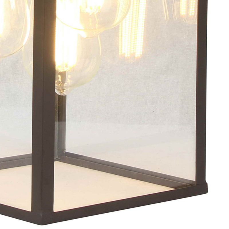 3 Light Outdoor Wall Lighting In Bronze Finish, 8"w X 17.25"h X 10.10"d