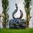 Sculptural Modern Freestanding Water Fountain, Black-609397593