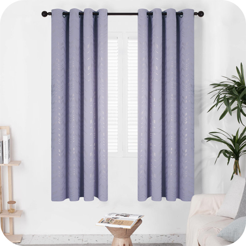 Abrahamsen Blackout Curtain, 46cm Width x 183cm Drop, Light Purple
