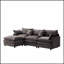 Canapé d'angle modulaire de 105 pouces, recouvert de tissu chenille doux, 3 places avec pouf, canapé en L pour un confort et un style optimaux.-453366527