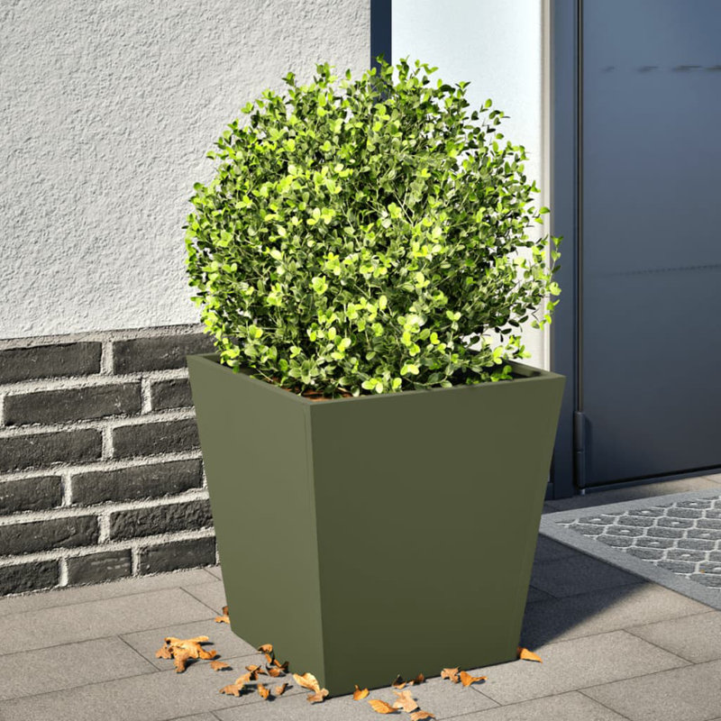 Chaely Metal Planter, 15.75" H x 15.75" W x 15.75" D, Green, 1