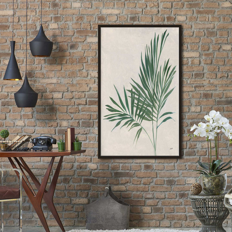 «Palm Botanical IV» par Julia Purinton - impression, Cadre flottant espresso, H 51,5 po x l 31,5 po x P 2 po