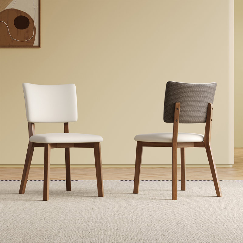 Chaises de salle à manger en cuir de polyuréthane David avec pieds en bois