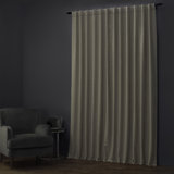 Dondie Extra Wide Performance Linen Hotel Blackout Curtains - Single Panel Drapes