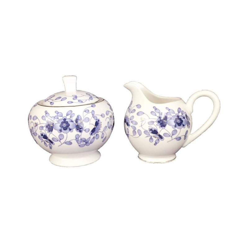 Ensemble de pot à crème et sucre floral