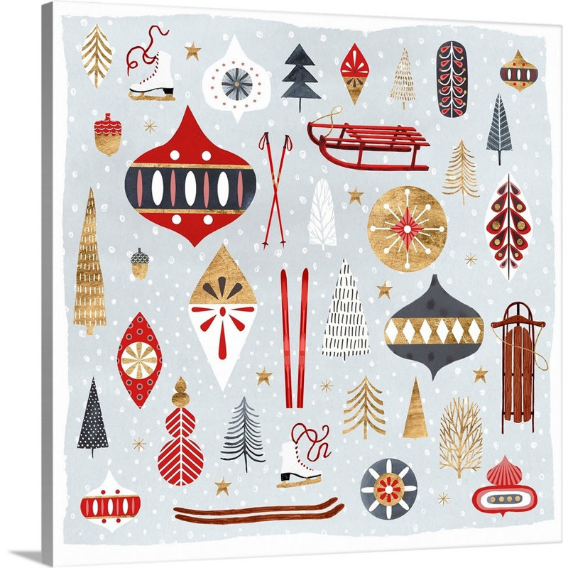 Reproduction d’art sur toile, "Christmas chalet IV" par Victoria Borges, H 30 po x l 30 po x P 1,25 po, Toile tendue