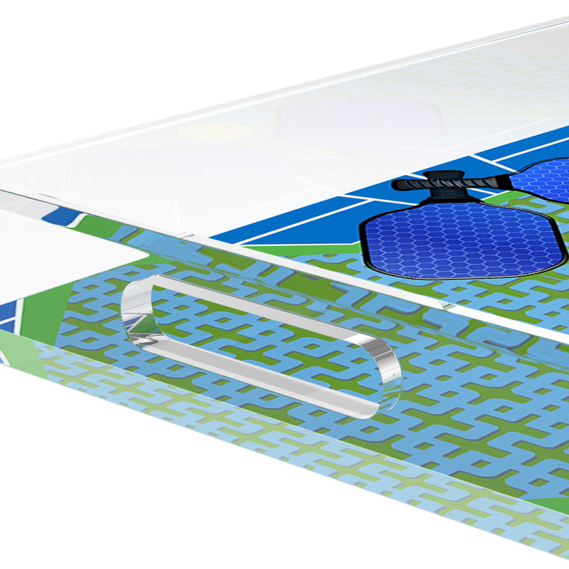 Plateau rectangulaire Pickelball Anyone, 2" H x 12.5" W x 7.75" D, Blue/Green